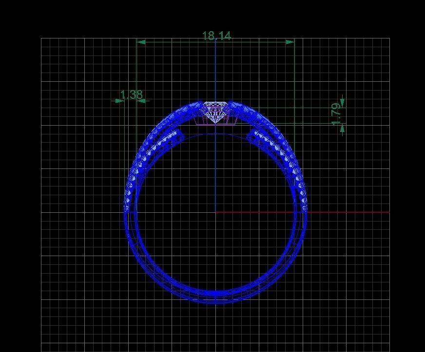 Ring for women with diamonds 3D print model_2