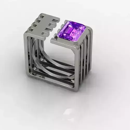 MFS amethyst ring with stones