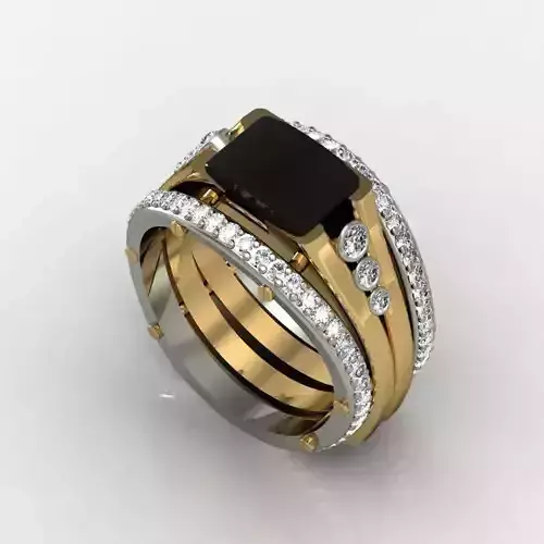 MFS onyx and diamond ring