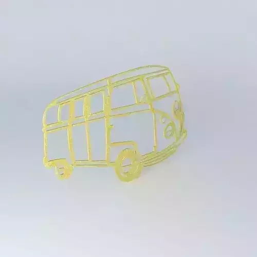 VW van wall art Free 3D model
