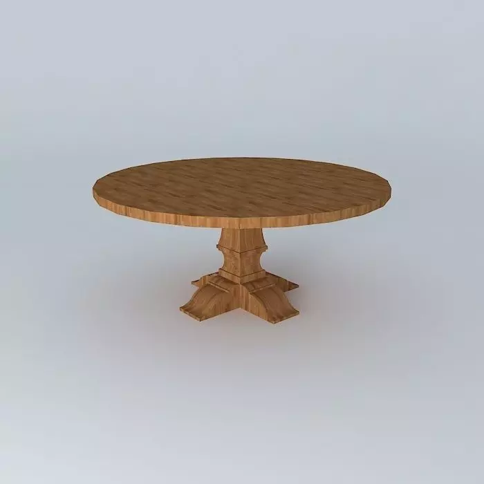 Decorated wooden dable Free 3D model_0
