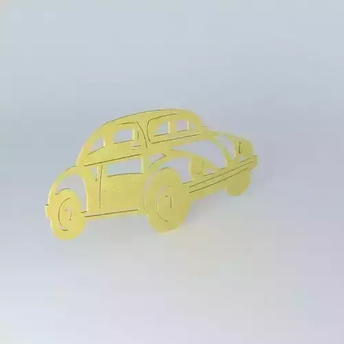 VW beetle cutout wall art Free 3D model