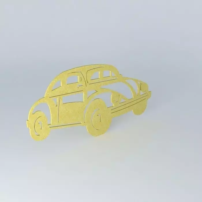 VW beetle cutout wall art Free 3D model