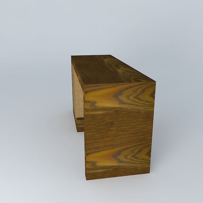 Desk office with wooden top Free 3D model_2