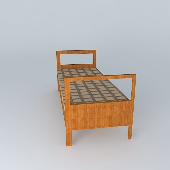 Single bed Free 3D model_2