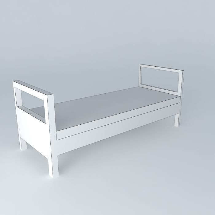 Single bed Free 3D model_3