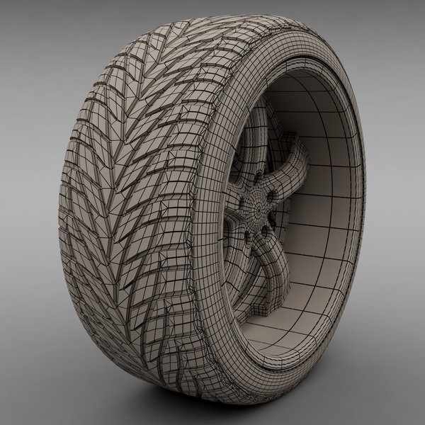 Savini Forged SV-33S Wheel and Tire 3D model_4