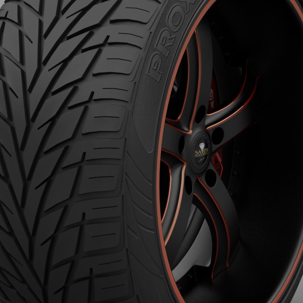 Savini Forged SV-33S Wheel and Tire 3D model_2