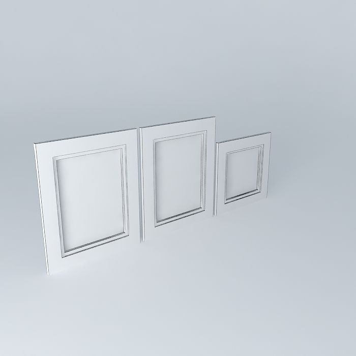 Paintings three empty frames Free 3D model_3