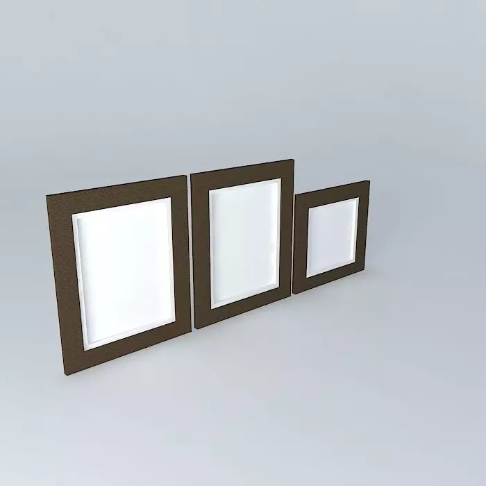 Paintings three empty frames Free 3D model_0