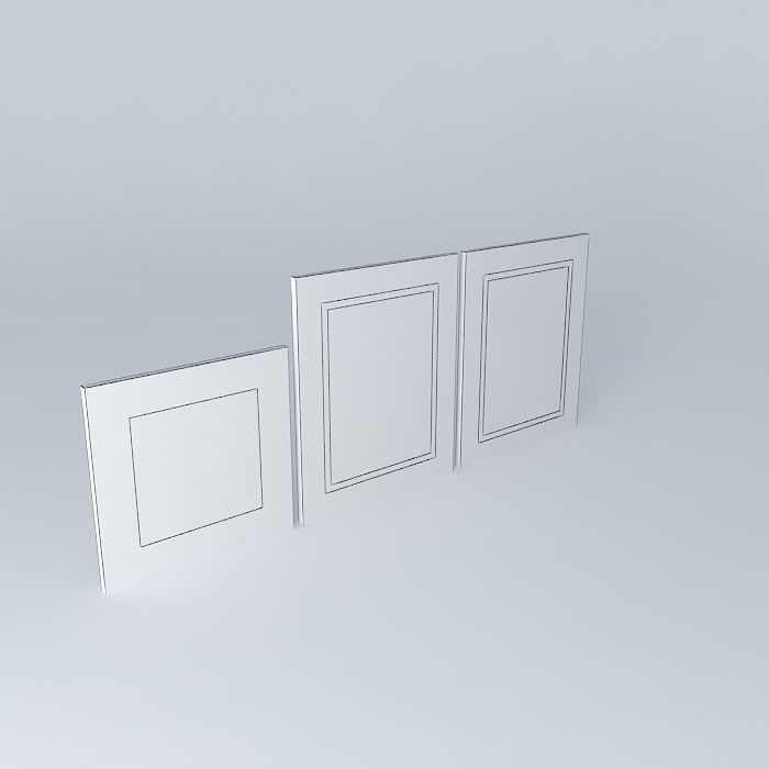 Paintings three empty frames Free 3D model_4