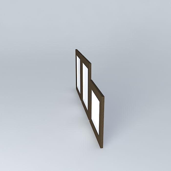 Paintings three empty frames Free 3D model_2