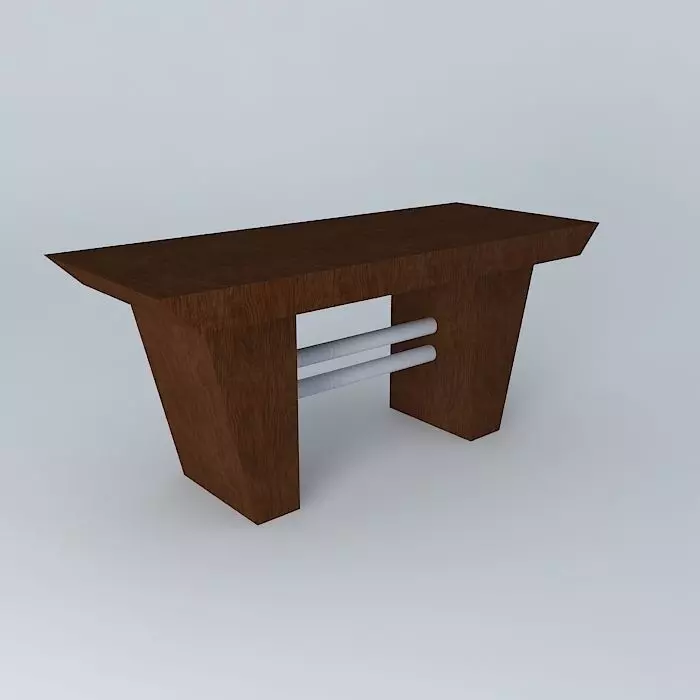 Bench wooden table Free 3D model_0