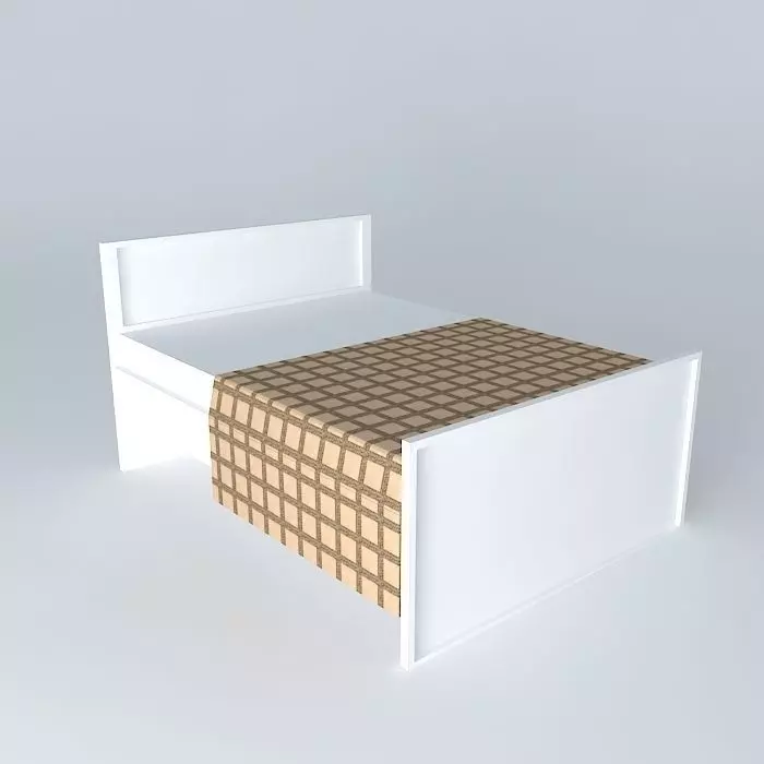 Bed with blanket Free 3D model_0