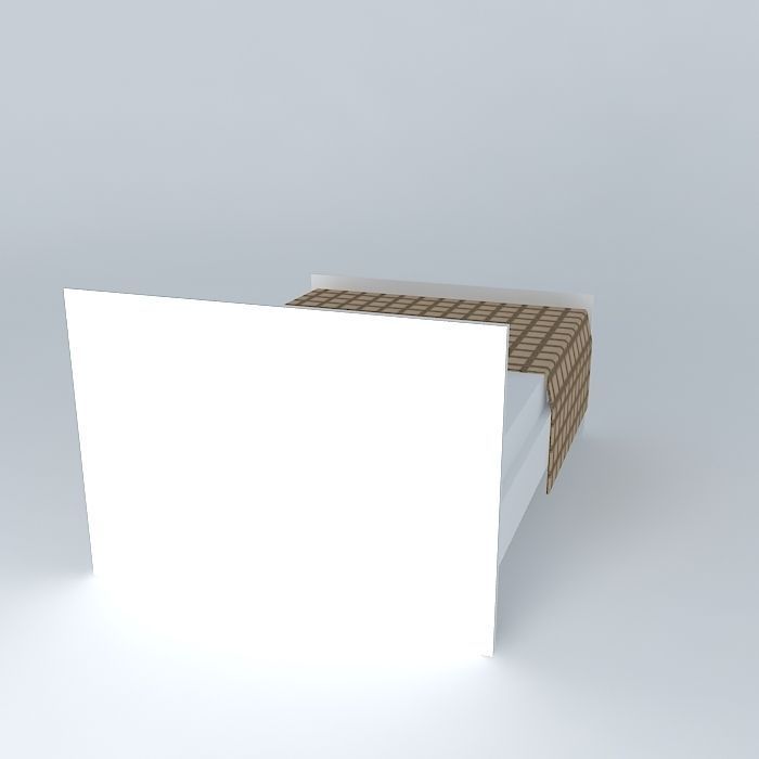 Bed with blanket Free 3D model_1