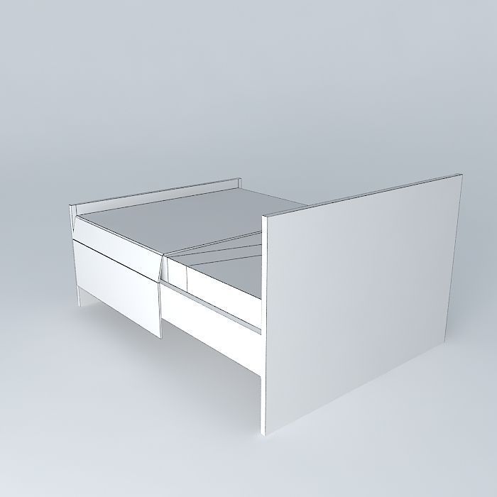 Bed with blanket Free 3D model_4