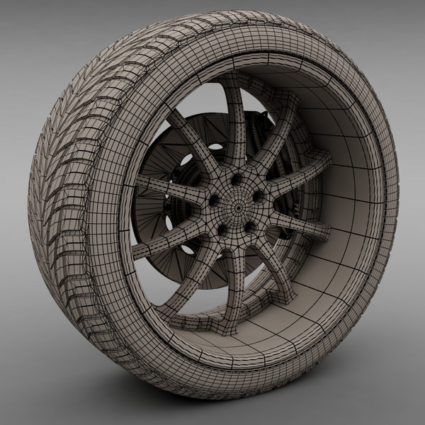 Savini Forged SV-26S Wheel and Tire 3D model_3