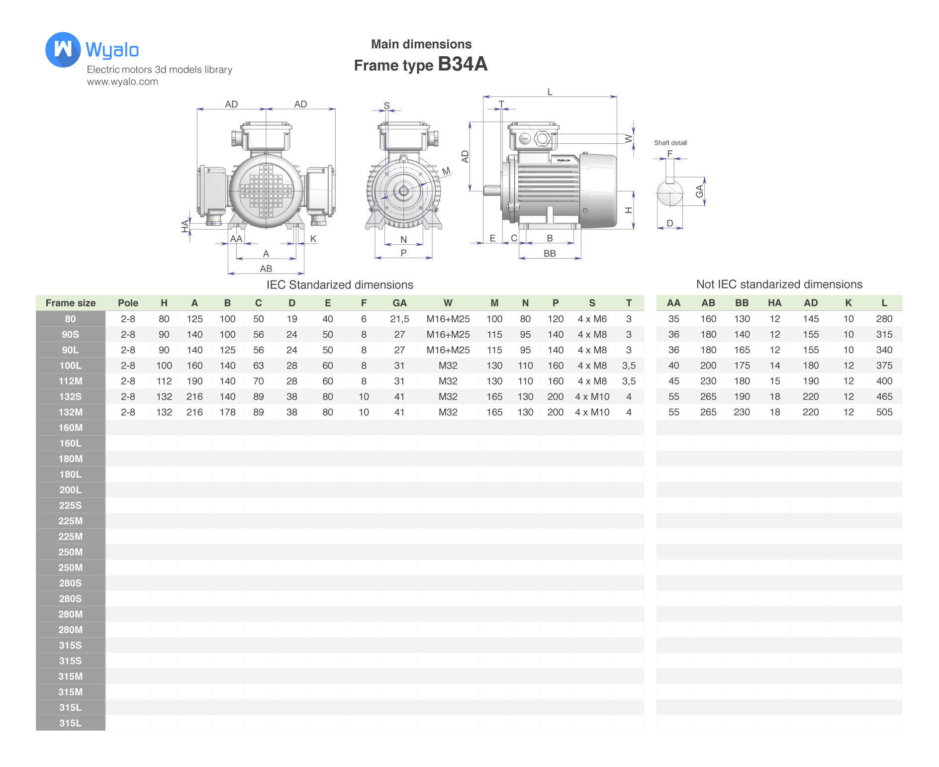 42 CAD Models - Electric motors IEC B34 3D model_4