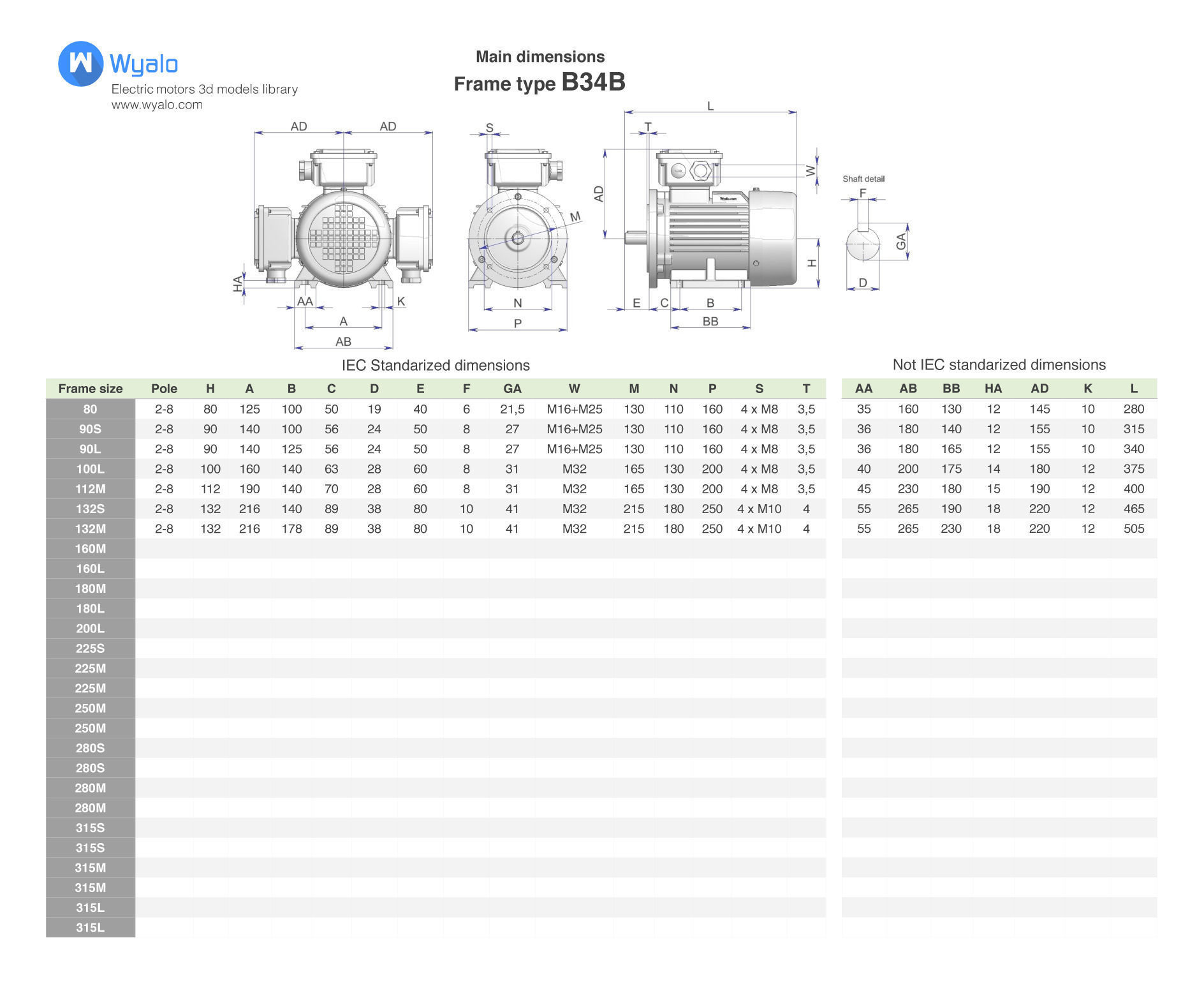 42 CAD Models - Electric motors IEC B34 3D model_8
