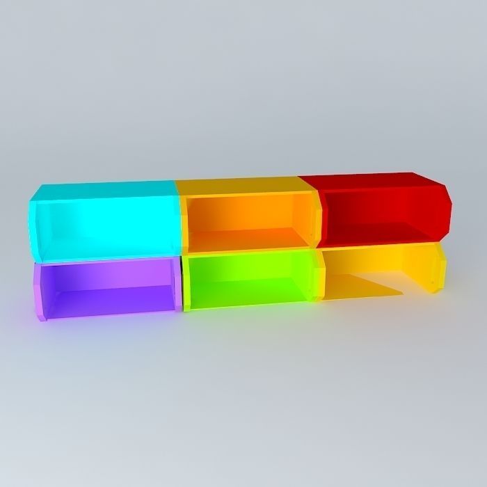 Rainbow boxes Free 3D model_2