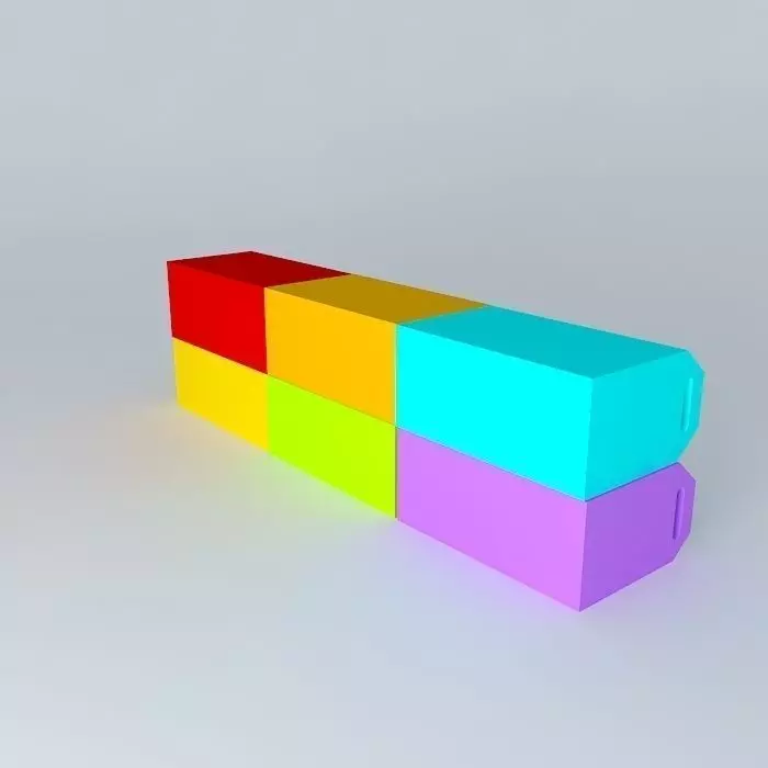 Rainbow boxes Free 3D model_0