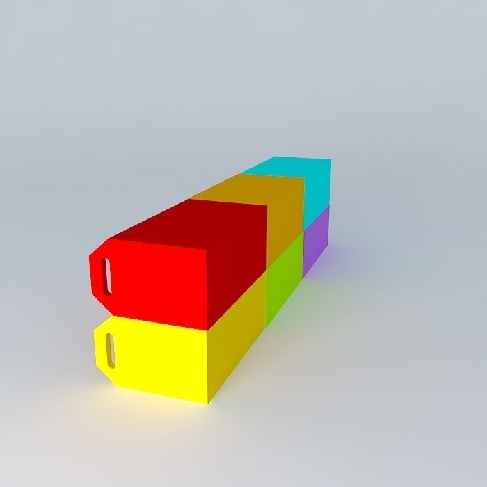 Rainbow boxes Free 3D model_1