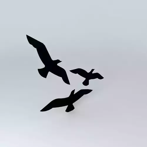 Seagull wood cutout art Free 3D model