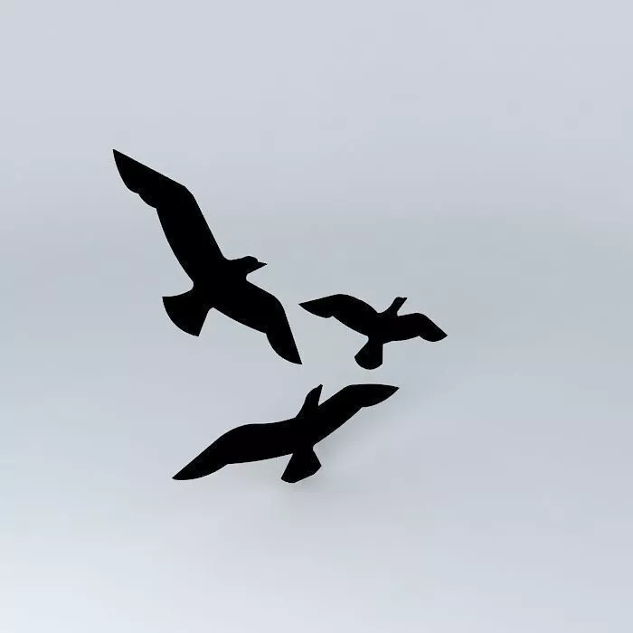 Seagull wood cutout art Free 3D model