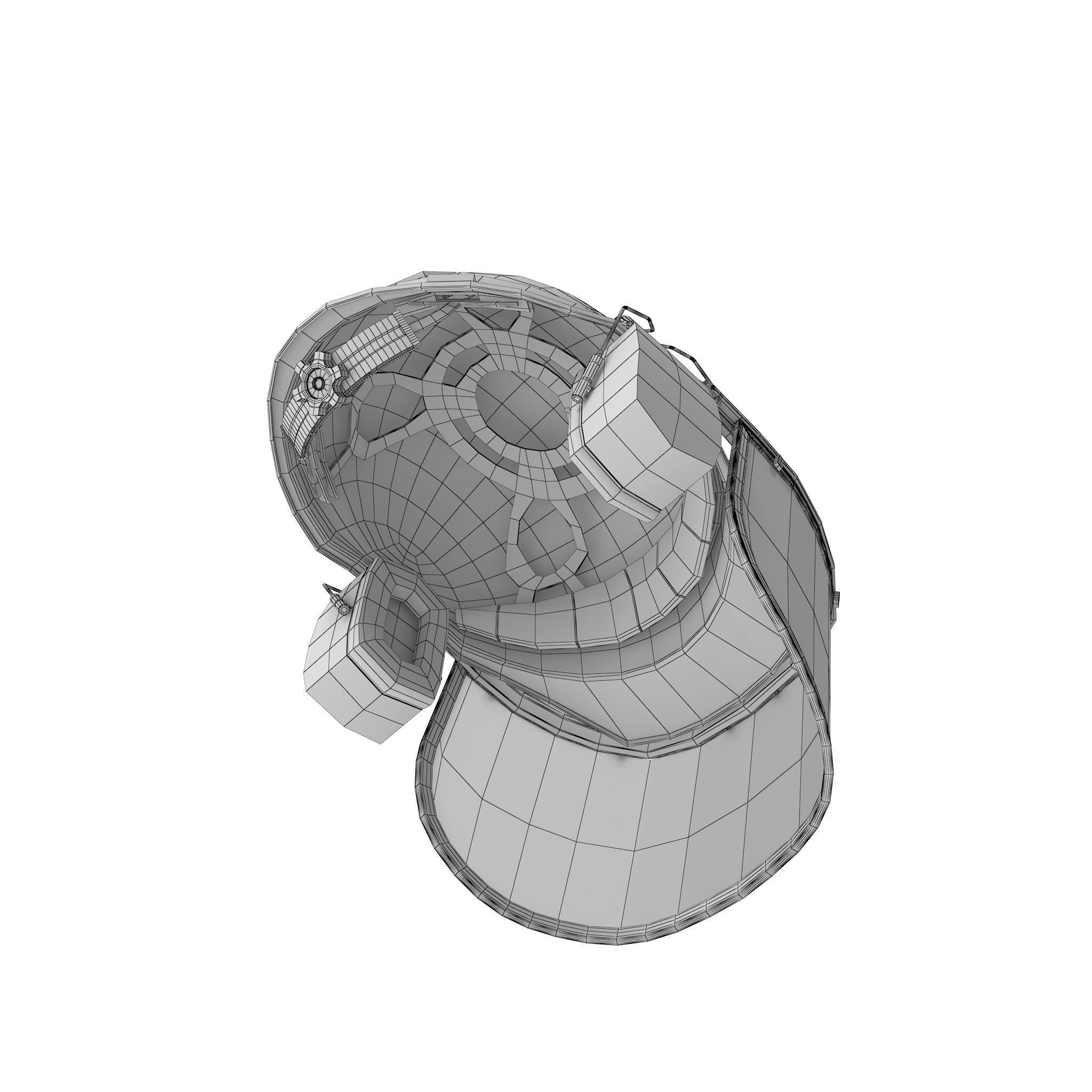 Safety Helmet with Face and Ears Cover Glass 3D model_13