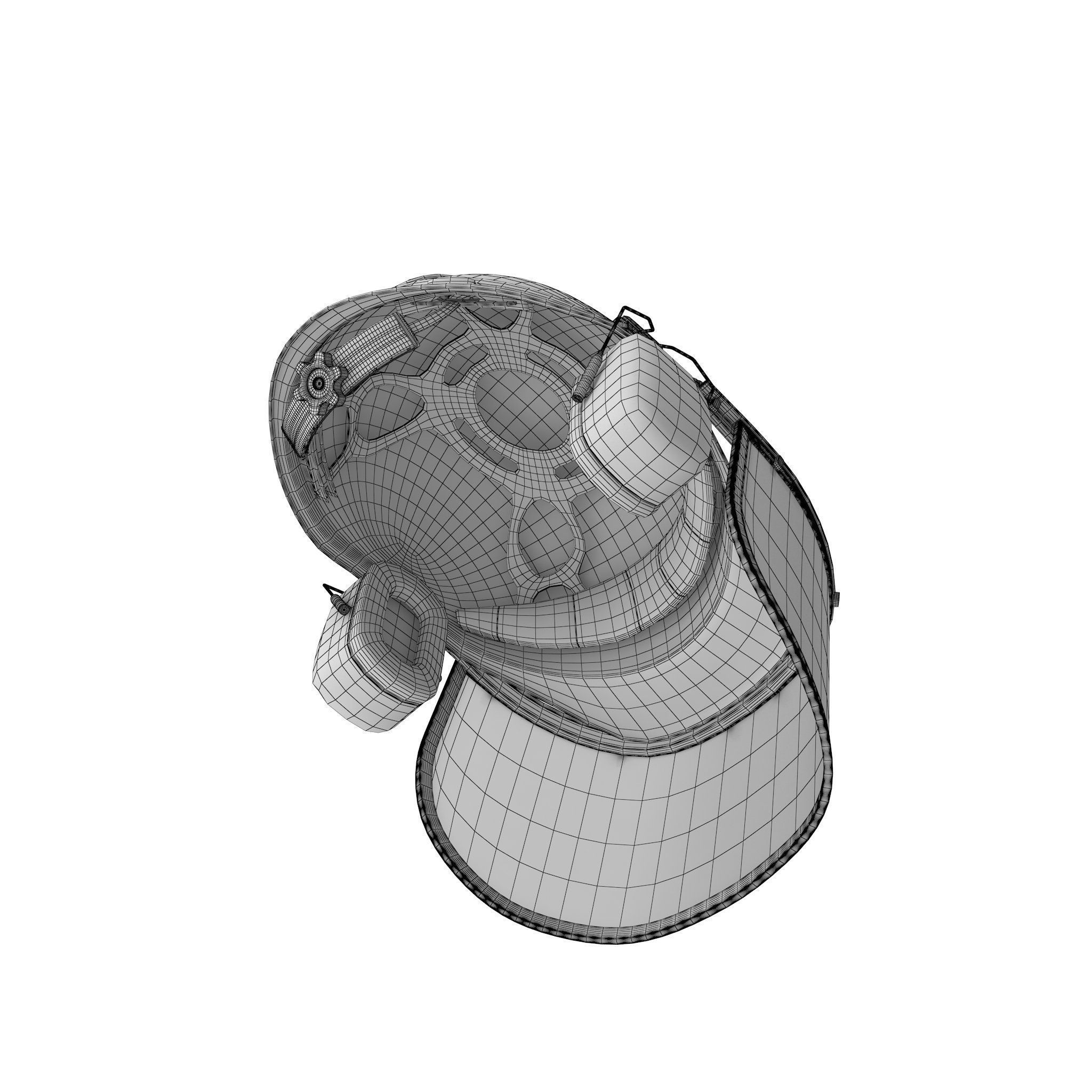 Safety Helmet with Face and Ears Cover Glass 3D model_14