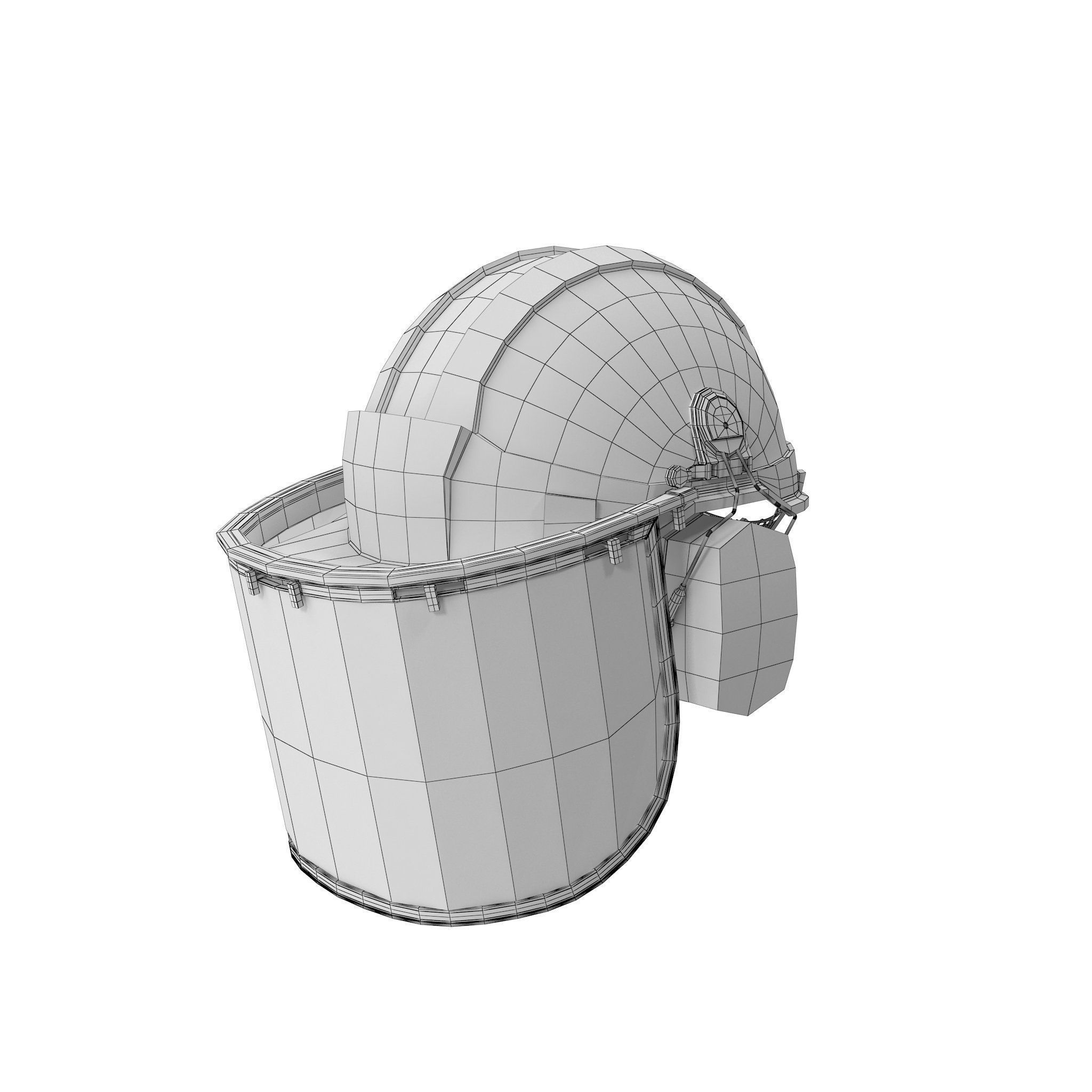 Safety Helmet with Face and Ears Cover Glass 3D model_10