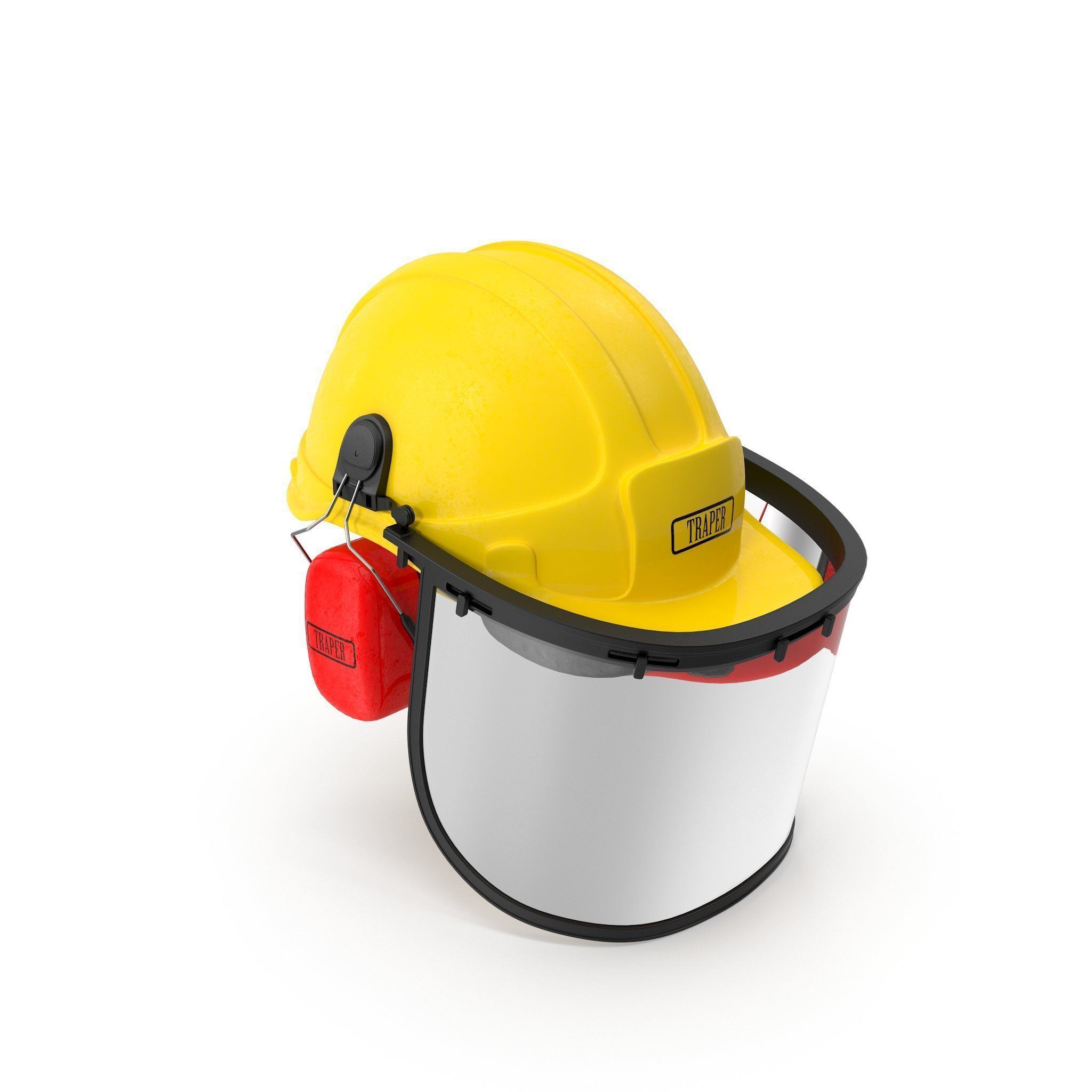 Safety Helmet with Face and Ears Cover Glass 3D model_6