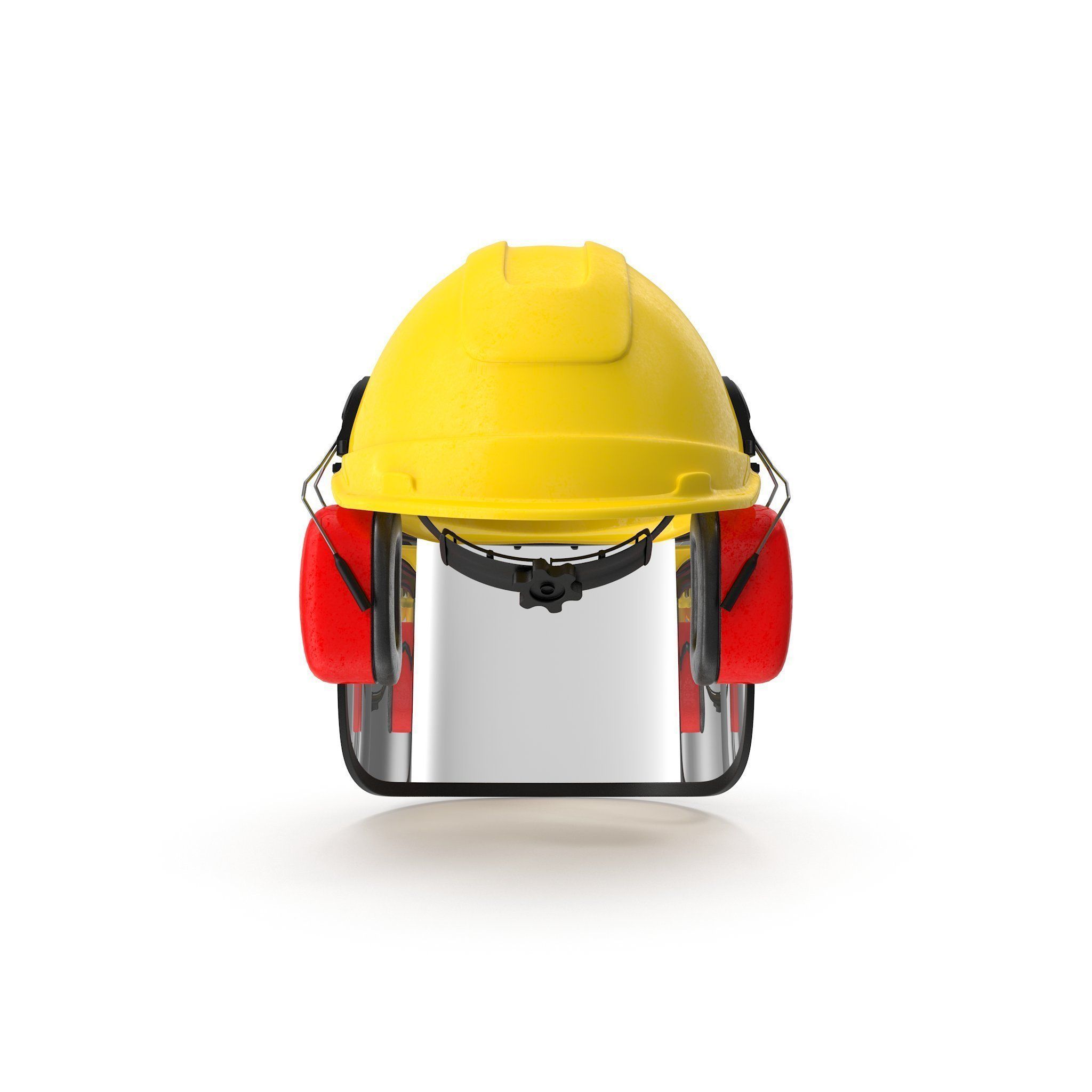 Safety Helmet with Face and Ears Cover Glass 3D model_5
