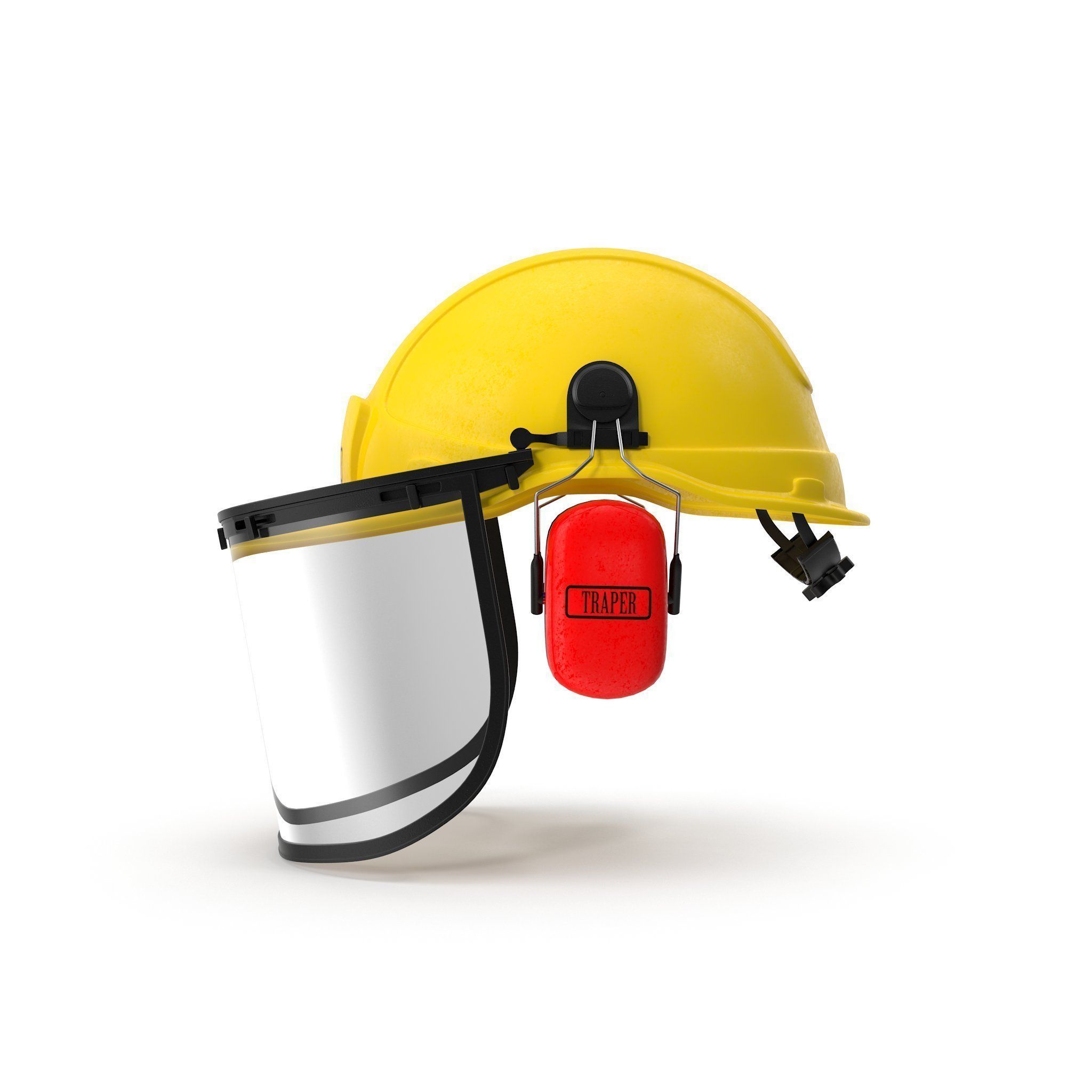 Safety Helmet with Face and Ears Cover Glass 3D model_7