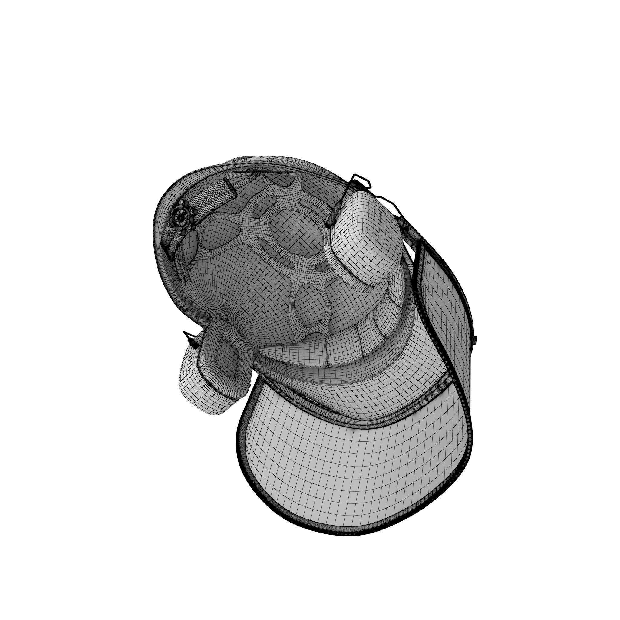 Safety Helmet with Face and Ears Cover Glass 3D model_15