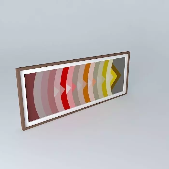 Painting abstract framed piece of art Free 3D model_0
