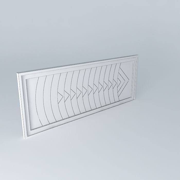 Painting abstract framed piece of art Free 3D model_3