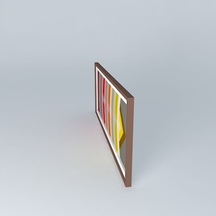 Painting abstract framed piece of art Free 3D model_2