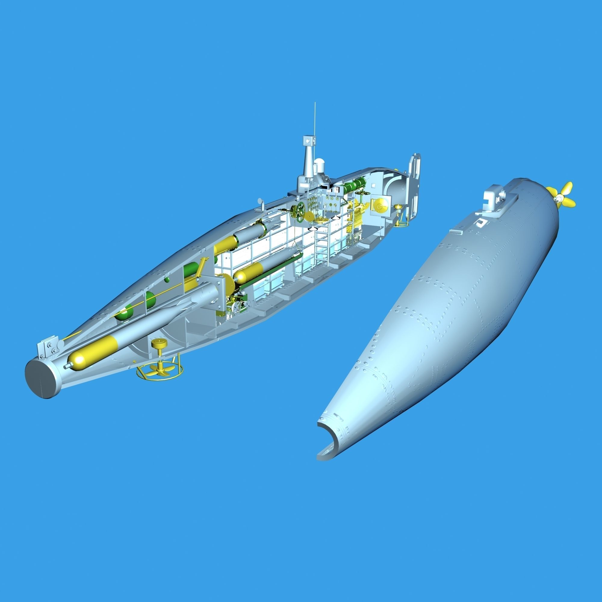 Isaac Peral sub full model 3D model_13