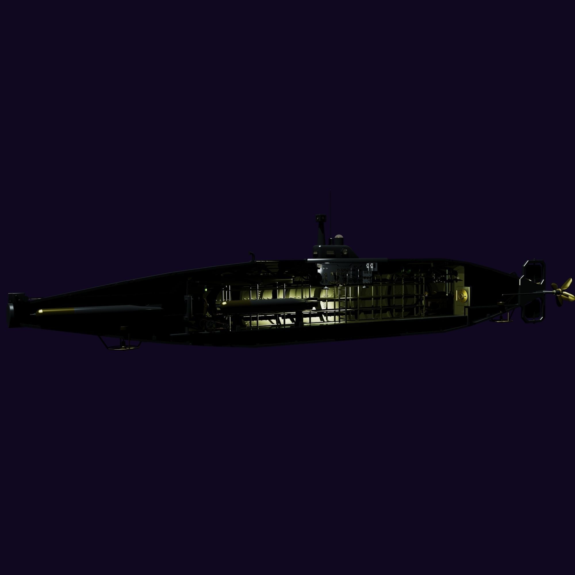 Isaac Peral sub full model 3D model_7