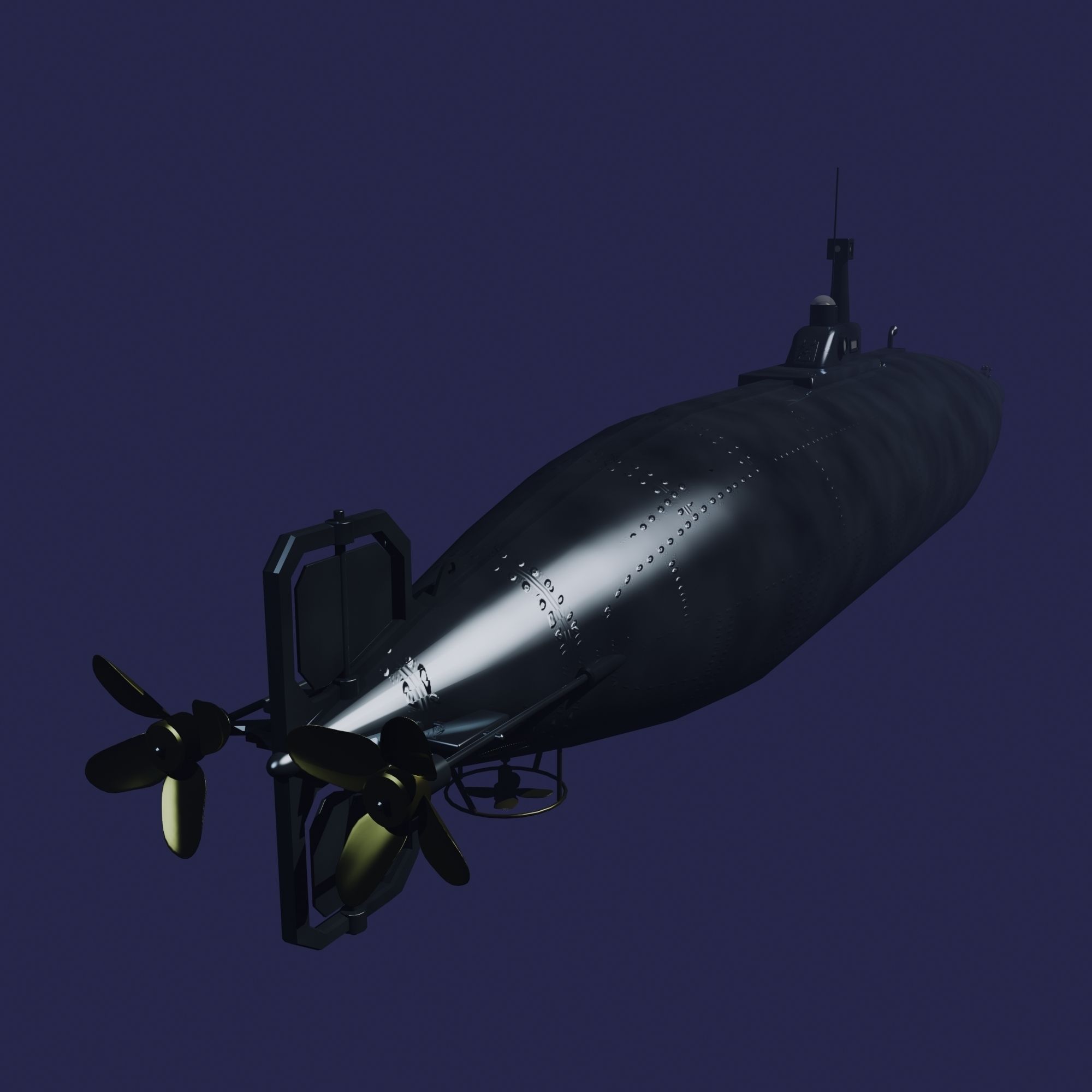 Isaac Peral sub full model 3D model_6