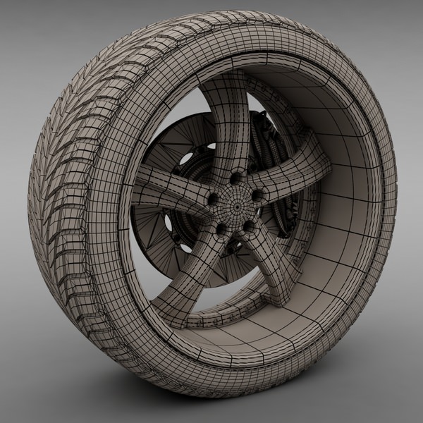 Savini Forged SV-29S Wheel and Tire 3D model_3