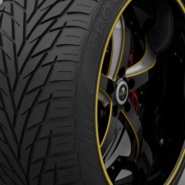 Savini Forged SV-29S Wheel and Tire 3D model_2