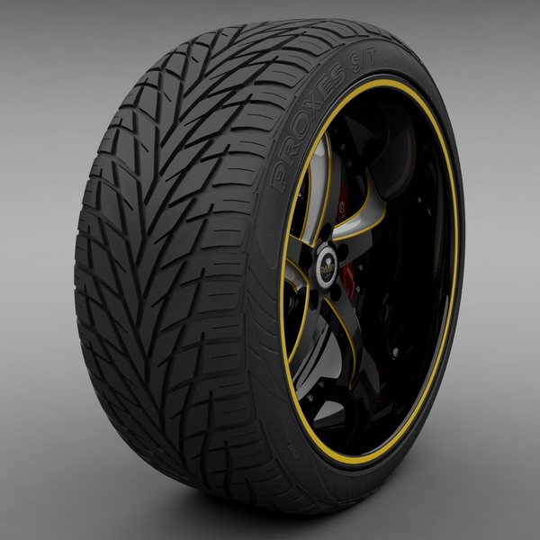 Savini Forged SV-29S Wheel and Tire 3D model_1
