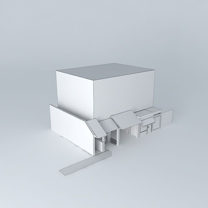 Restaurant and store exterior Free 3D model_3