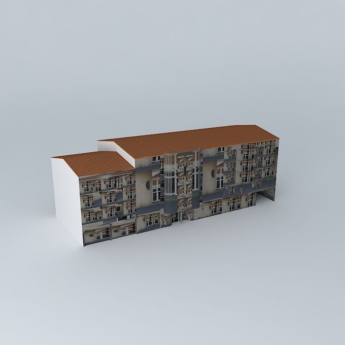Building apartment Free 3D model_1