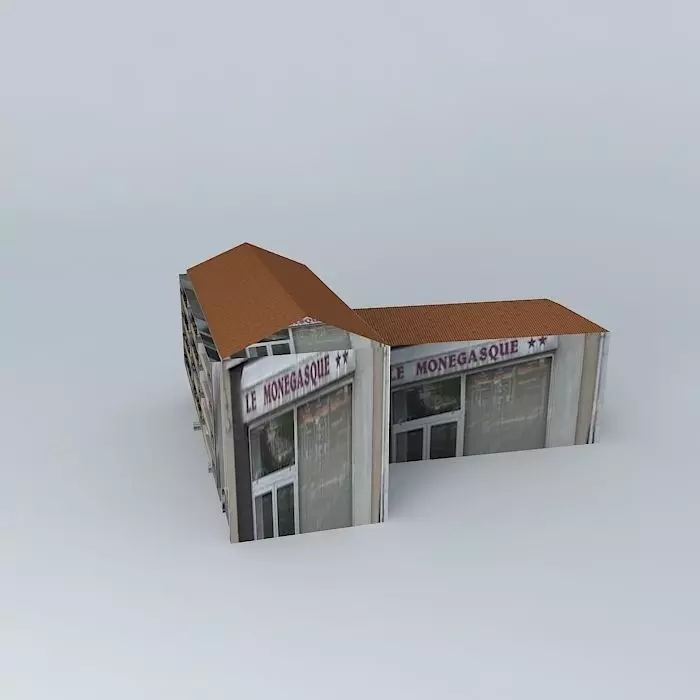 Residential building and shops Free 3D model