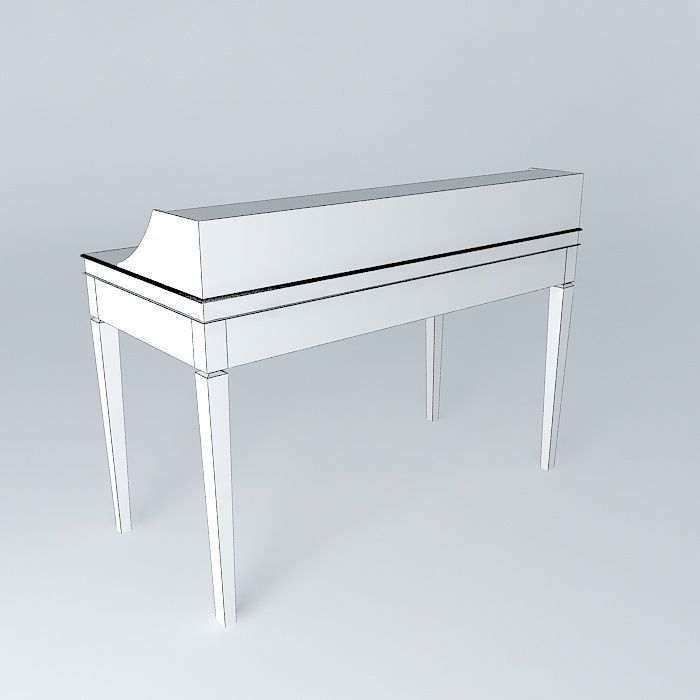 Desk table Free 3D model_4