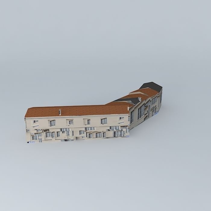 Habitat and shops Free 3D model_2