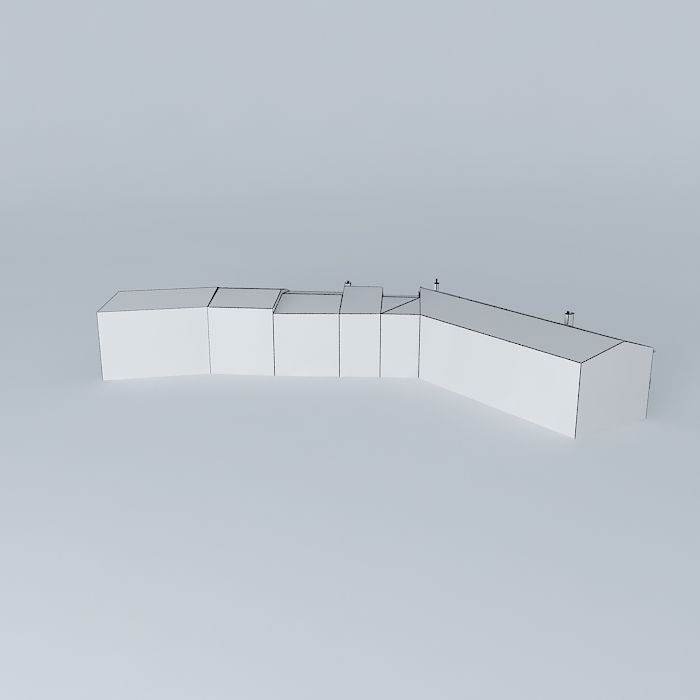 Habitat and shops Free 3D model_3